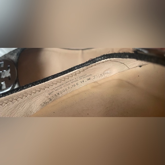 Tory Burch Reva Ballet Flats Shoes Powder Metallic Cheetah With Bag Size 7.5 - Picture 8 of 8